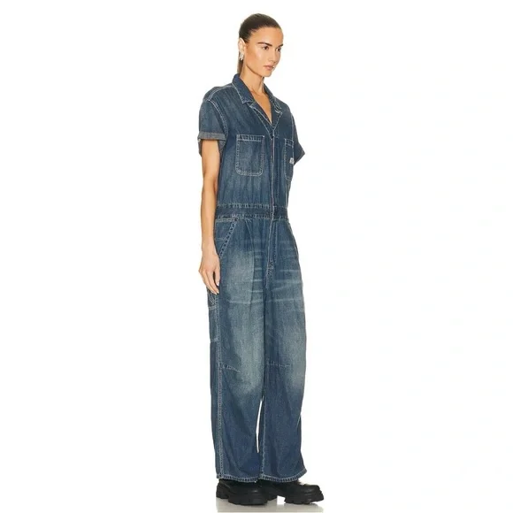 💕 R13 Debbie short sleeve coverall in Windsor blue size S JLo jumpsuit onesie - Picture 10 of 13
